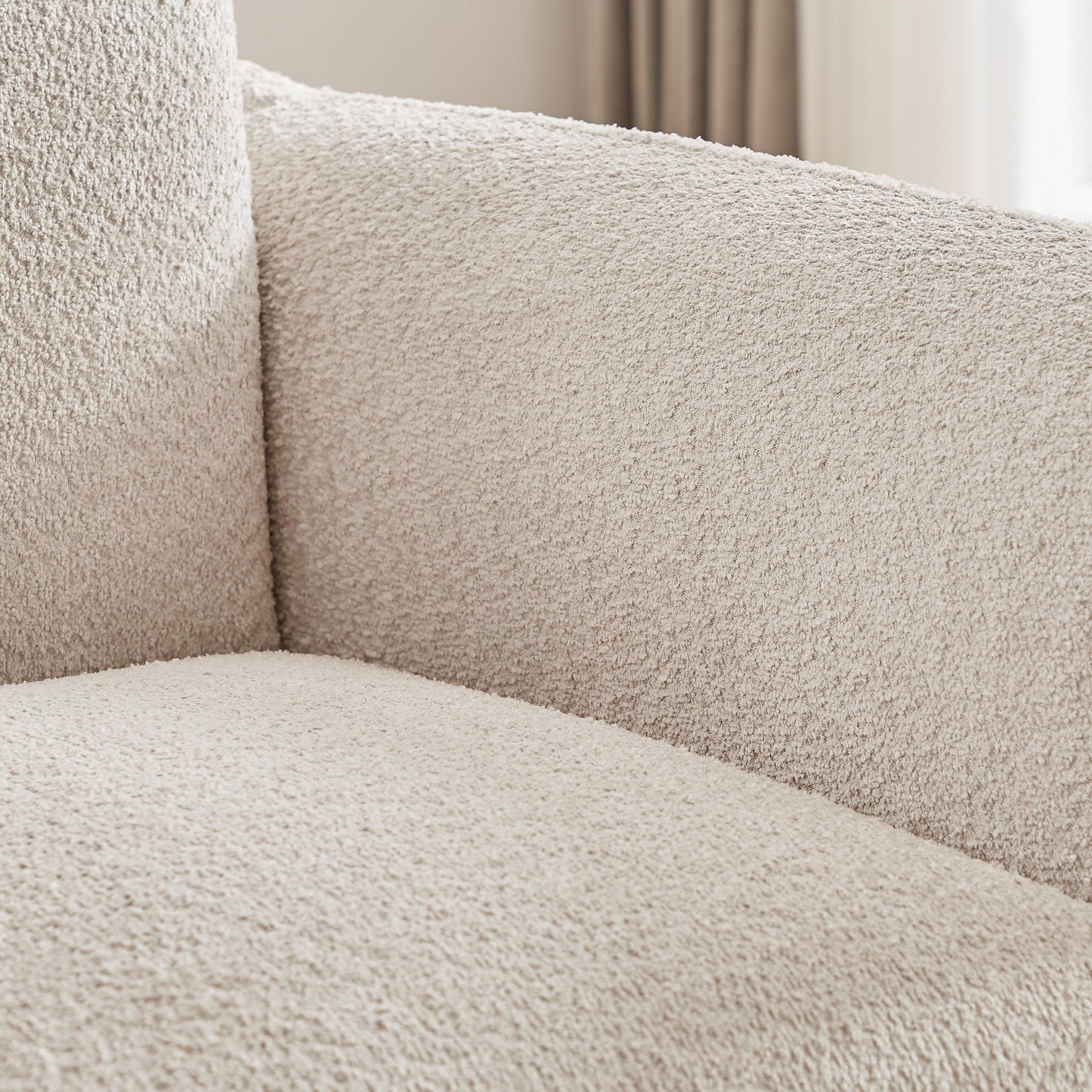 85.82 Fabric 3-Seater Sofa with Solid Wood Frame and 2 Pillows