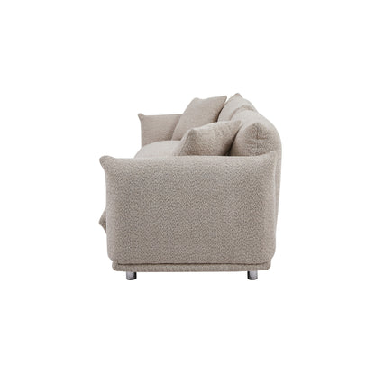 85.82 Fabric 3-Seater Sofa with Solid Wood Frame and 2 Pillows
