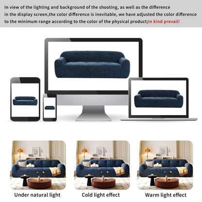 85.8 Modern Chenille 3-seater Full Sponge Compression Design Sofa with Powder-free Foam