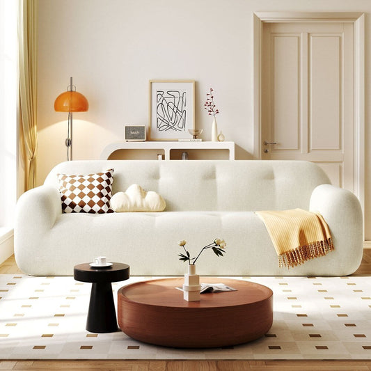 85.8 Modern Chenille 3-seater Full Sponge Compression Design Sofa with Powder-free Foam