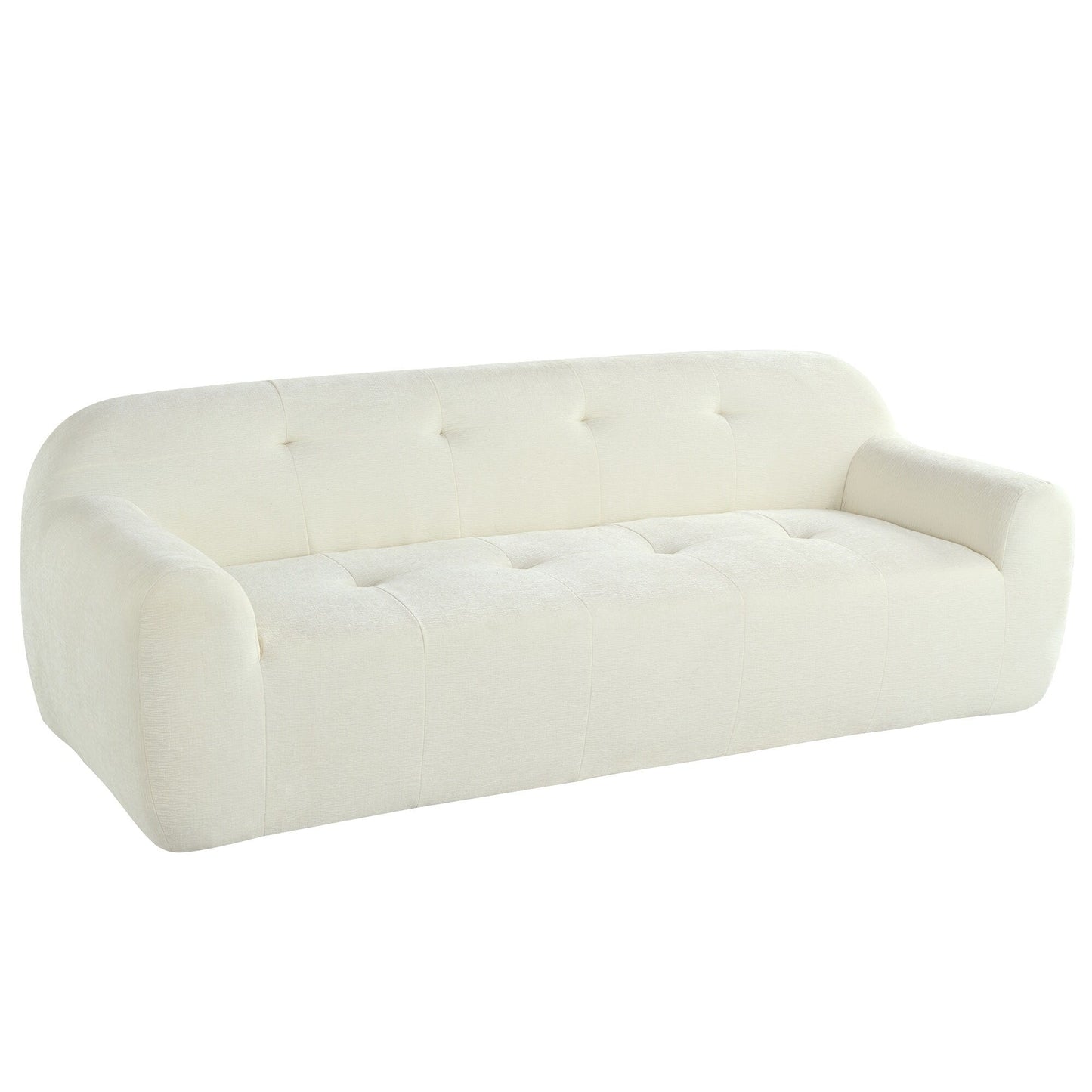 85.8Wide Chenille Fabric 3-Seater Sofa, Full Sponge Compression Design,With Powder-Free Foam,Pocket Spring For Extra Comfort
