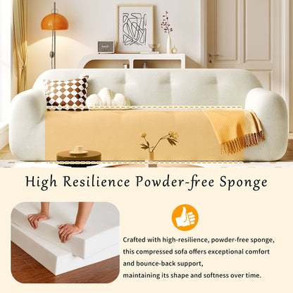 85.8Wide Chenille Fabric 3-Seater Sofa, Full Sponge Compression Design,With Powder-Free Foam,Pocket Spring For Extra Comfort