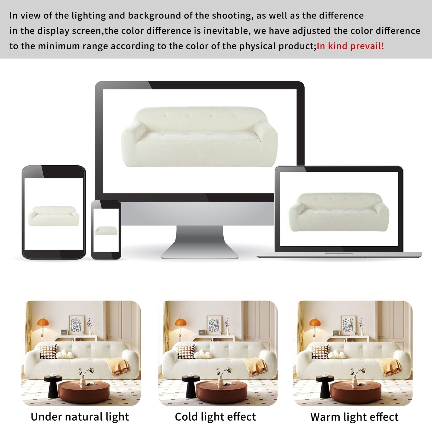 85.8Wide Chenille Fabric 3-Seater Sofa, Full Sponge Compression Design,With Powder-Free Foam,Pocket Spring For Extra Comfort