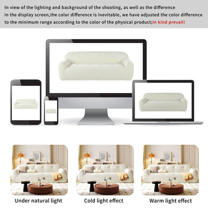 85.8Wide Chenille Fabric 3-Seater Sofa, Full Sponge Compression Design,With Powder-Free Foam,Pocket Spring For Extra Comfort