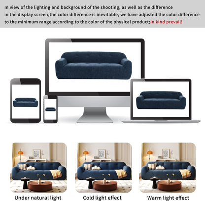 85.8Wide Chenille Fabric 3-Seater Sofa, Full Sponge Compression Design,With Powder-Free Foam,Pocket Spring For Extra Comfort