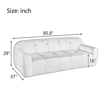 85.8Wide Chenille Fabric 3-Seater Sofa, Full Sponge Compression Design,With Powder-Free Foam,Pocket Spring For Extra Comfort