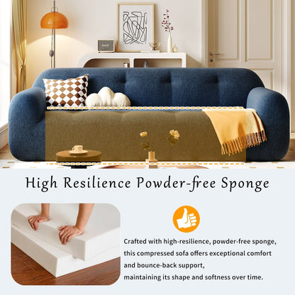 85.8Wide Chenille Fabric 3-Seater Sofa, Full Sponge Compression Design,With Powder-Free Foam,Pocket Spring For Extra Comfort