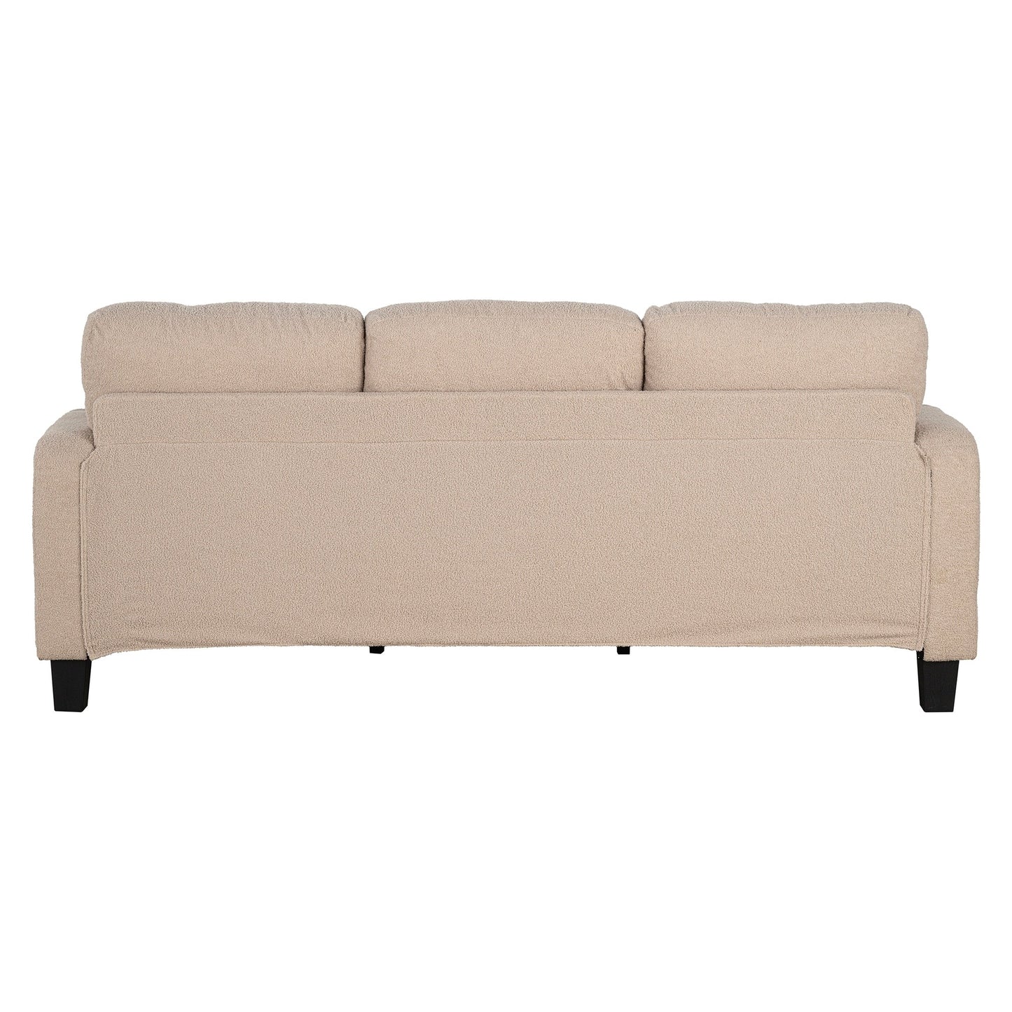 85 Modern Beige Corduroy 3-seater Sofa with USB and 2 Pillows