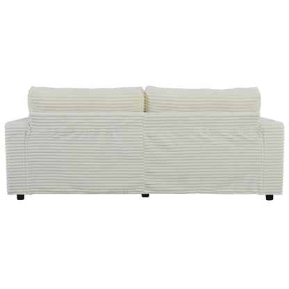 86.5 Corduroy Chaise Lounge Sofa with 2 USB Ports, Cup Holders, and 550lb Capacity