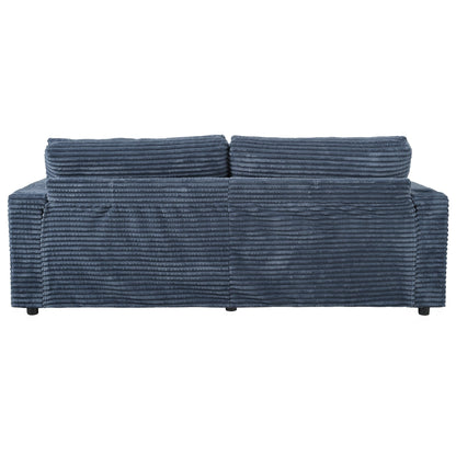 86.5 Corduroy Chaise Lounge Sofa with 2 USB Ports, Cup Holders, and 550lb Capacity