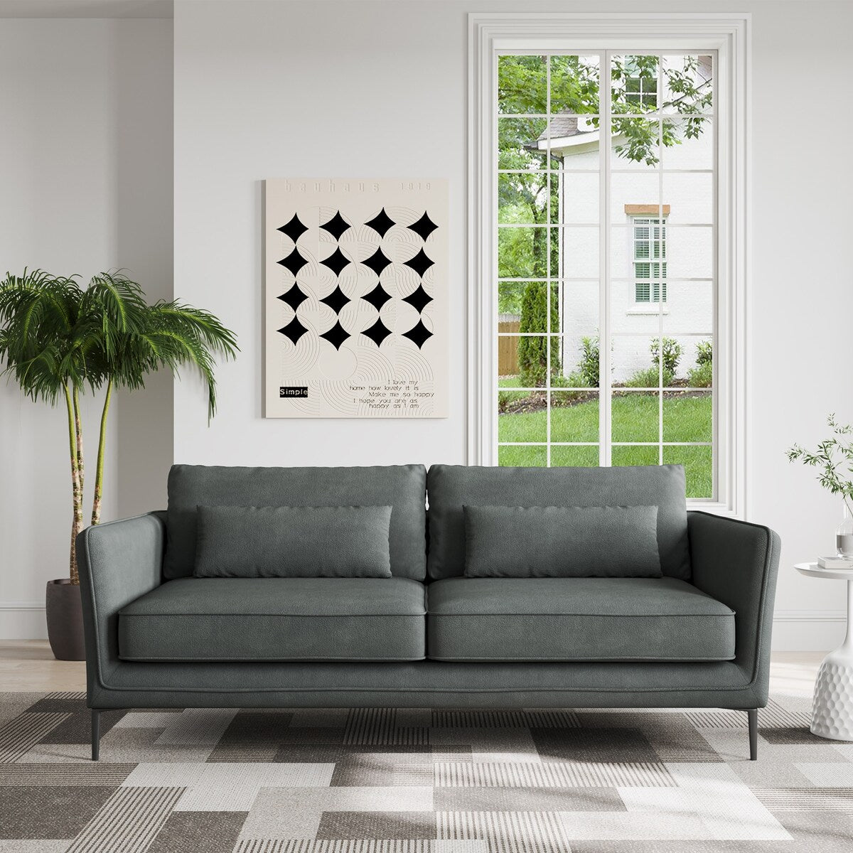 86.61Modern Minimalist Anti-scratch and Water-proof Sofaï¼Dark Gray