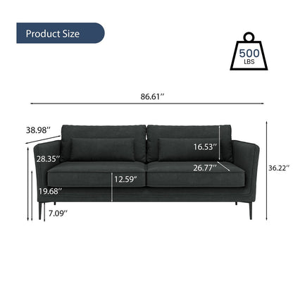 86.61Modern Minimalist Anti-scratch and Water-proof Sofaï¼Dark Gray