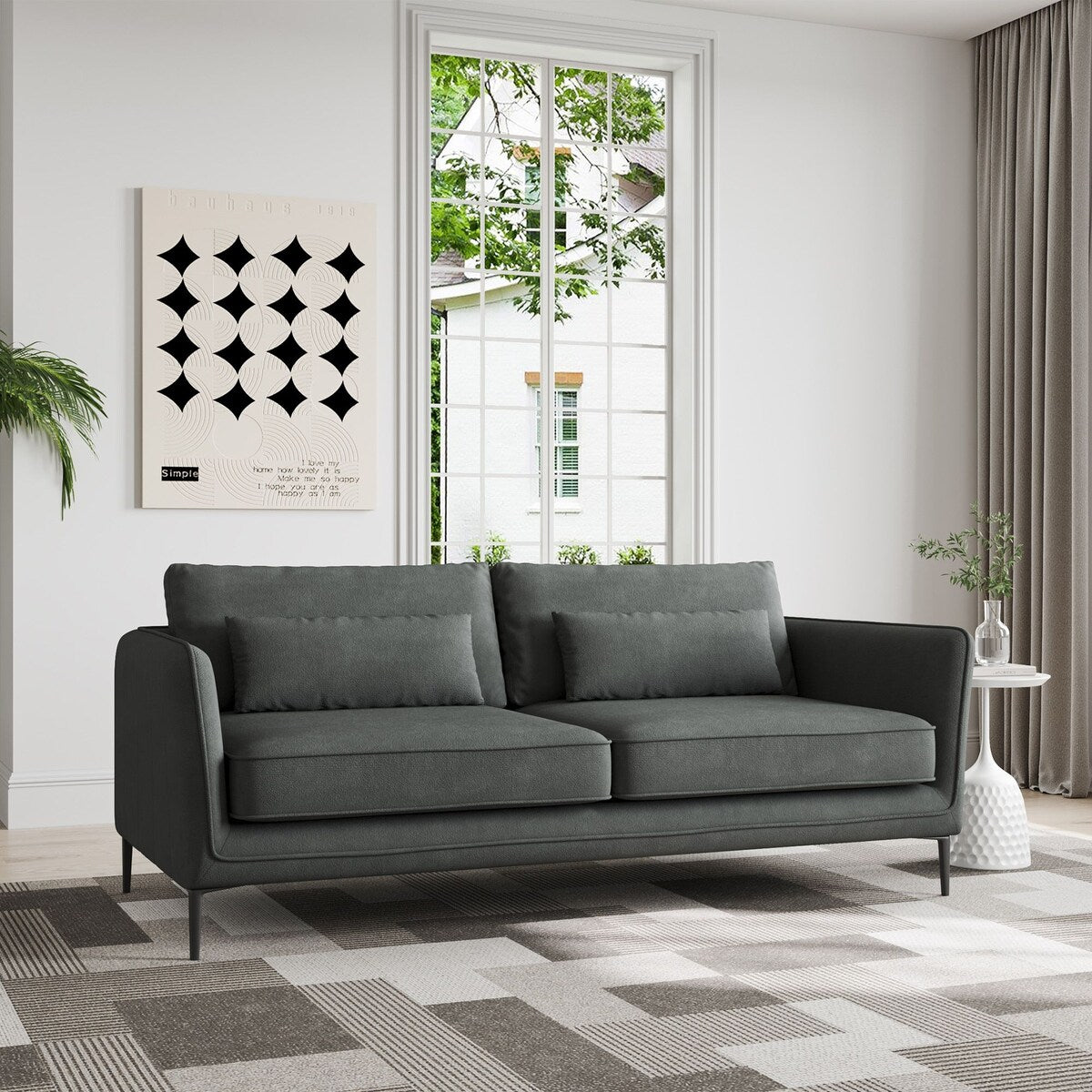 86.61Modern Minimalist Anti-scratch and Water-proof Sofaï¼Dark Gray