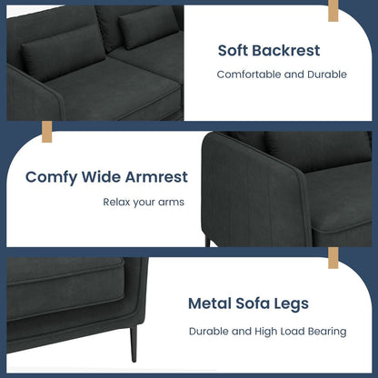 86.61Modern Minimalist Anti-scratch and Water-proof Sofaï¼Dark Gray