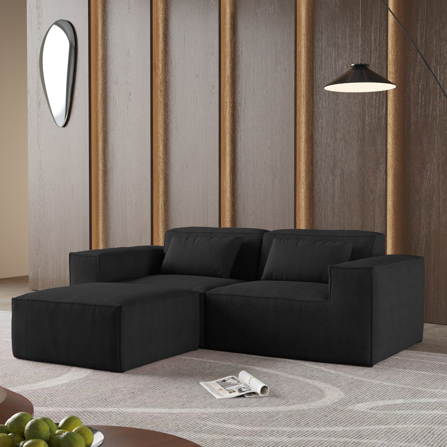 86.62 Modular Sectional Couch, Huge Plus Love Seat Sofa, Modern Comfy Corduroy Couches with Reversible Chaise Ottoman