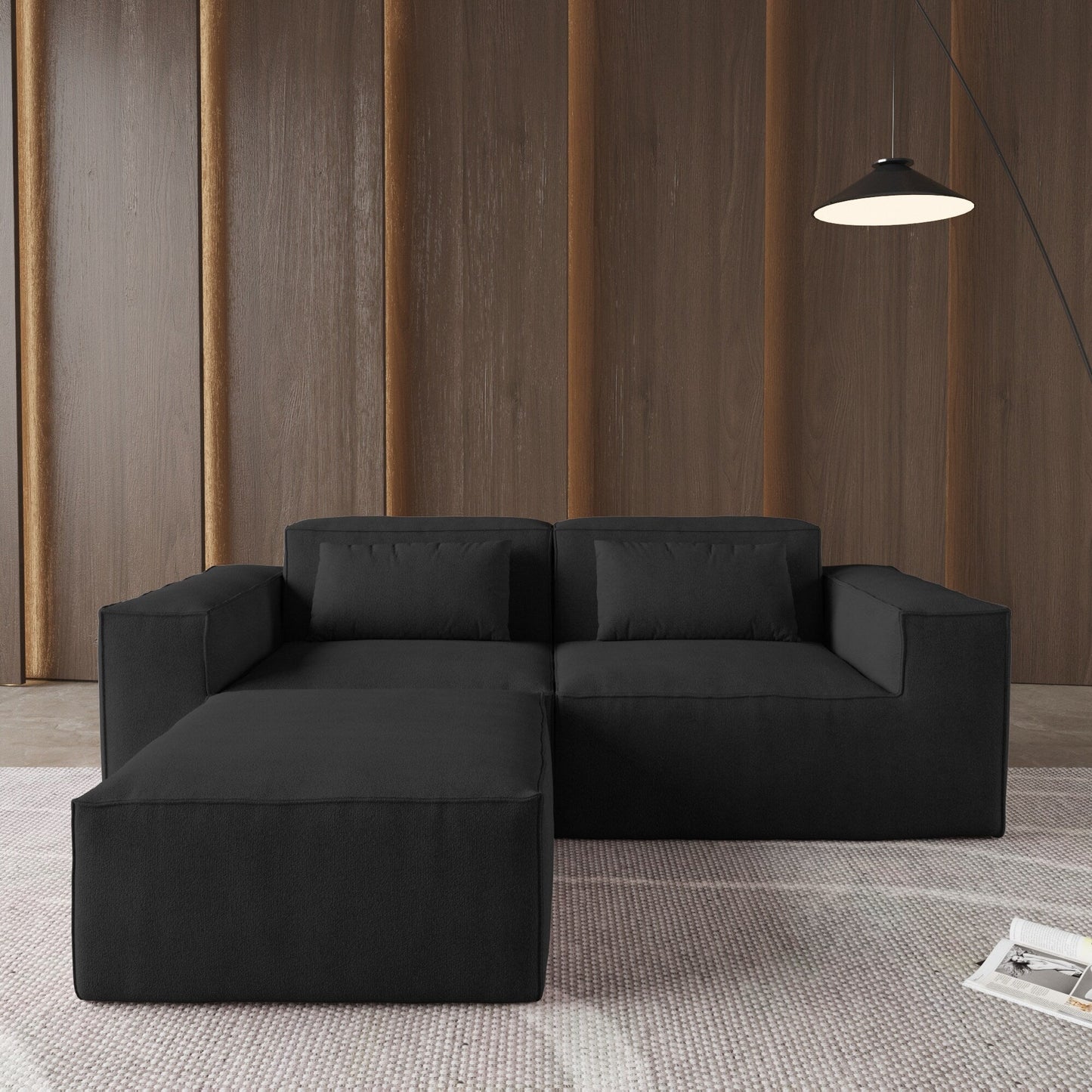 86.62 Modular Sectional Couch, Huge Plus Love Seat Sofa, Modern Comfy Corduroy Couches with Reversible Chaise Ottoman