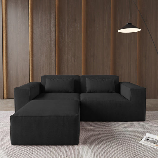 86.62 Modular Sectional Couch, Huge Plus Love Seat Sofa, Modern Comfy Corduroy Couches with Reversible Chaise Ottoman