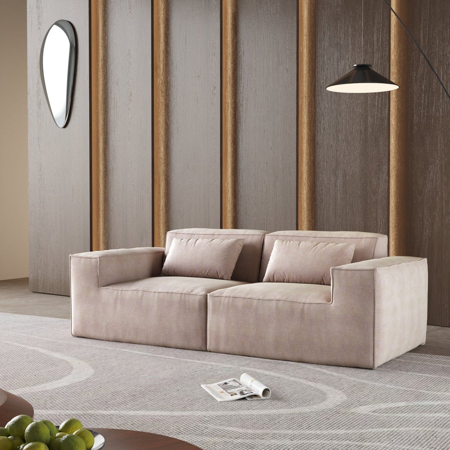 86.62 Modular Sectional Couch, Huge Plus Love Seat Sofa, Modern Comfy Corduroy Couches