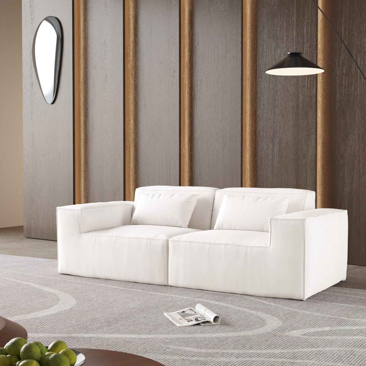 86.62 Modular Sectional Couch, Huge Plus Love Seat Sofa, Modern Comfy Corduroy Couches