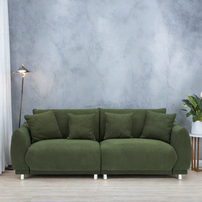 86.6 Fabric 3-Seat Sofa with Removable Stain-Resistant Covers and Medium-Density Foam