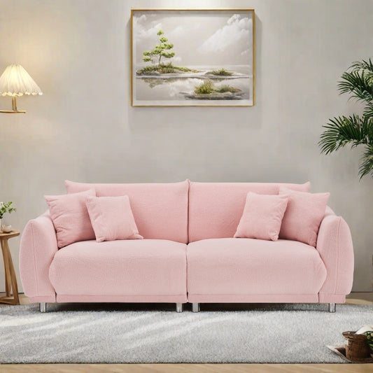 86.6 Fabric 3-Seat Sofa with Removable Stain-Resistant Covers and Medium-Density Foam