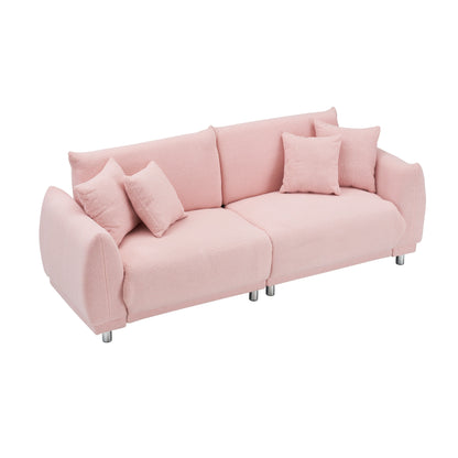 86.6 Fabric 3-Seat Sofa with Removable Stain-Resistant Covers and Medium-Density Foam