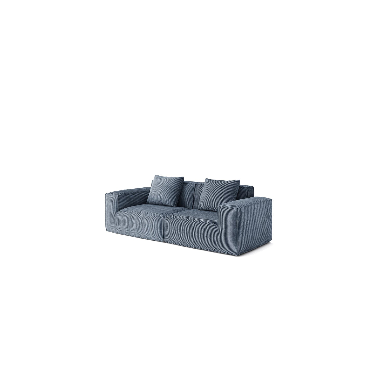 86.6 Foam 3-Seater Sofa Block Sofa with Wide Seat Depth, One-Piece Molded Sponge, Removable Washable Cover