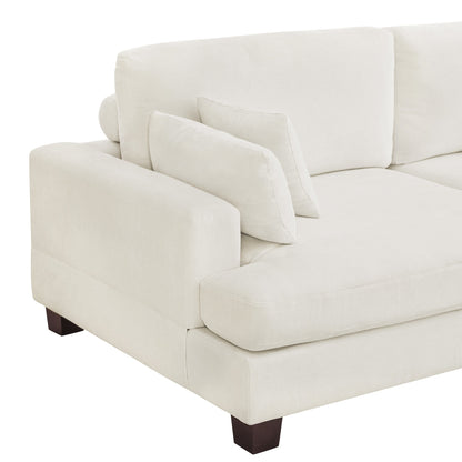 87-in Modern 3-Seater Upholstered Sofa Couch Chenille Design for Living Room
