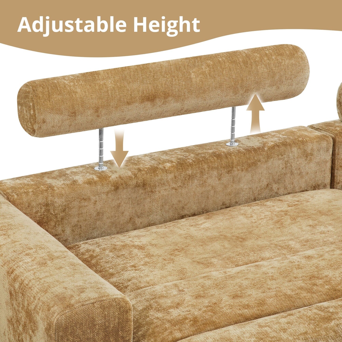 87-in Modern 3-Seater Upholstered Sofa Couch Chenille Design for Living Room