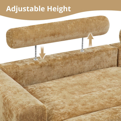 87-in Modern 3-Seater Upholstered Sofa Couch Chenille Design for Living Room
