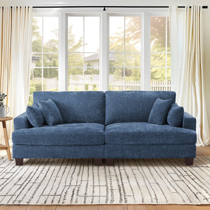 87-in Modern 3-Seater Upholstered Sofa Couch Chenille Design for Living Room