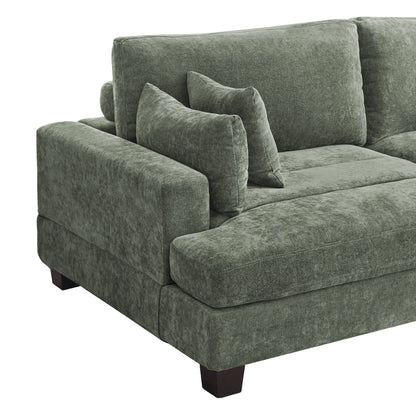 87-in Modern 3-Seater Upholstered Sofa Couch Chenille Design for Living Room