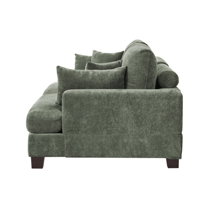 87-in Modern 3-Seater Upholstered Sofa Couch Chenille Design for Living Room