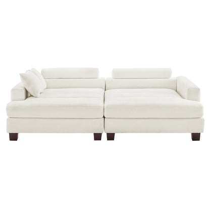 87-in Modern 3-Seater Upholstered Sofa Couch Chenille Design for Living Room