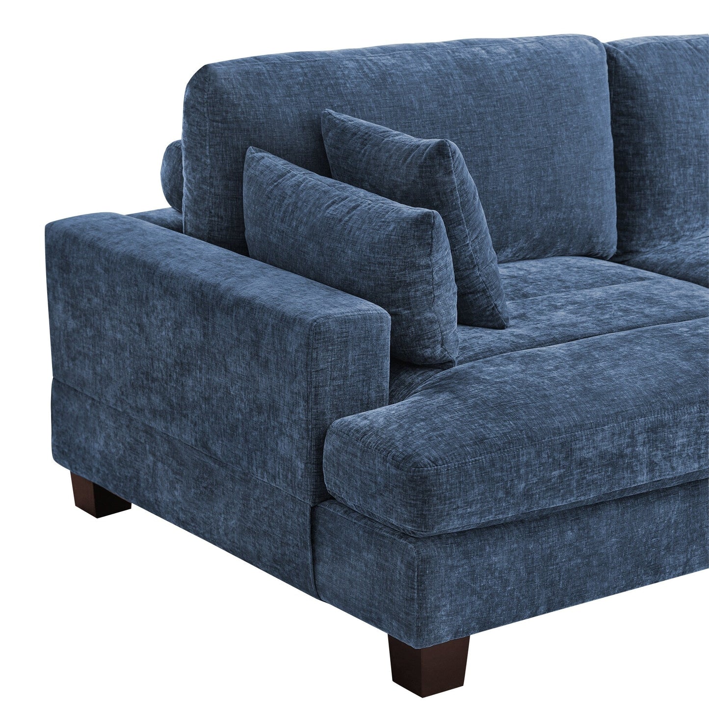 87-in Modern 3-Seater Upholstered Sofa Couch Chenille Design for Living Room