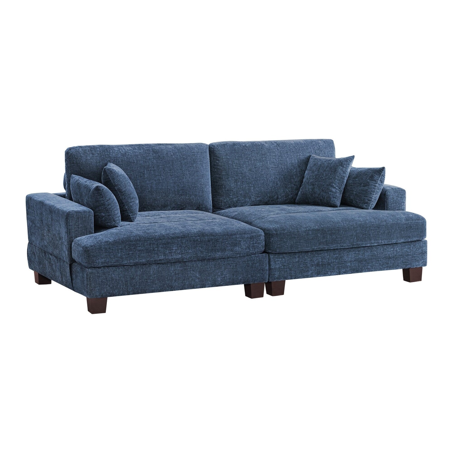 87-in Modern 3-Seater Upholstered Sofa Couch Chenille Design for Living Room