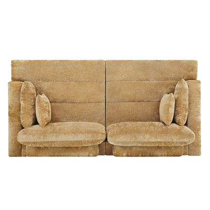 87-in Modern 3-Seater Upholstered Sofa Couch Chenille Design for Living Room