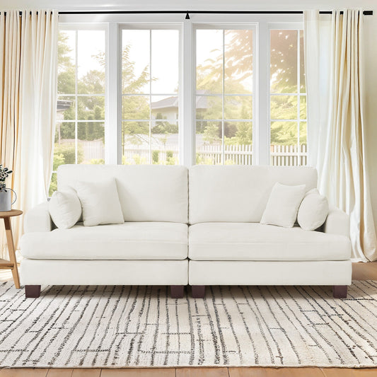 87-in Modern 3-Seater Upholstered Sofa Couch Chenille Design for Living Room