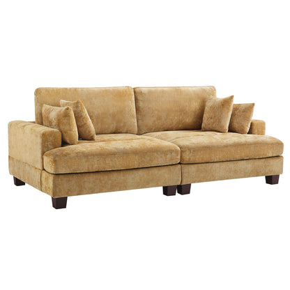 87-in Modern 3-Seater Upholstered Sofa Couch Chenille Design for Living Room