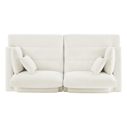87-in Modern 3-Seater Upholstered Sofa Couch Chenille Design for Living Room