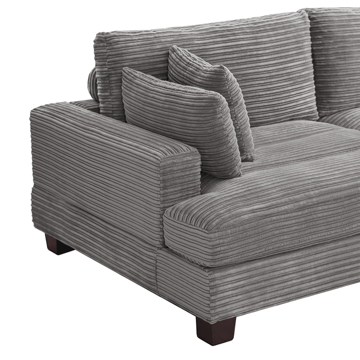 87-in Modern 3-Seater Upholstered Sofa Couch Chenille Design for Living Room