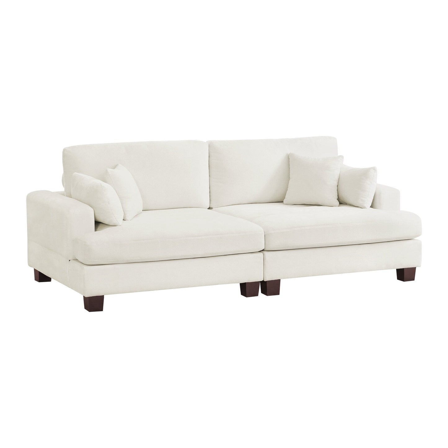 87-in Modern 3-Seater Upholstered Sofa Couch Chenille Design for Living Room