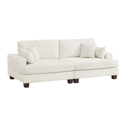 87-in Modern 3-Seater Upholstered Sofa Couch Chenille Design for Living Room