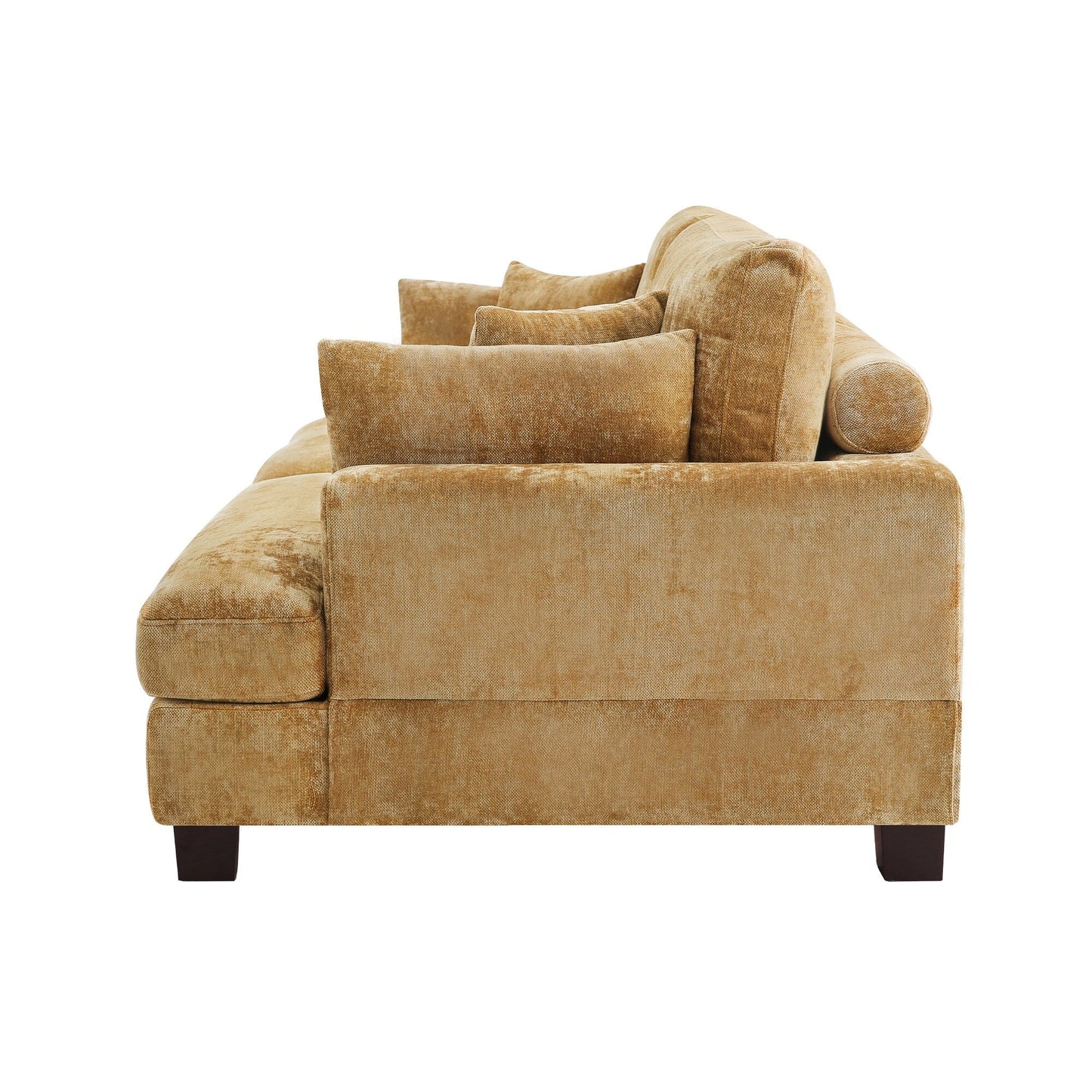 87-in Modern 3-Seater Upholstered Sofa Couch Chenille Design for Living Room