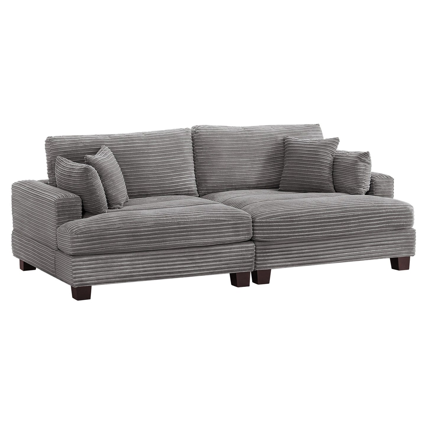 87-in Modern 3-Seater Upholstered Sofa Couch Chenille Design for Living Room