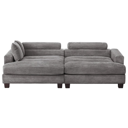 87-in Modern 3-Seater Upholstered Sofa Couch Chenille Design for Living Room
