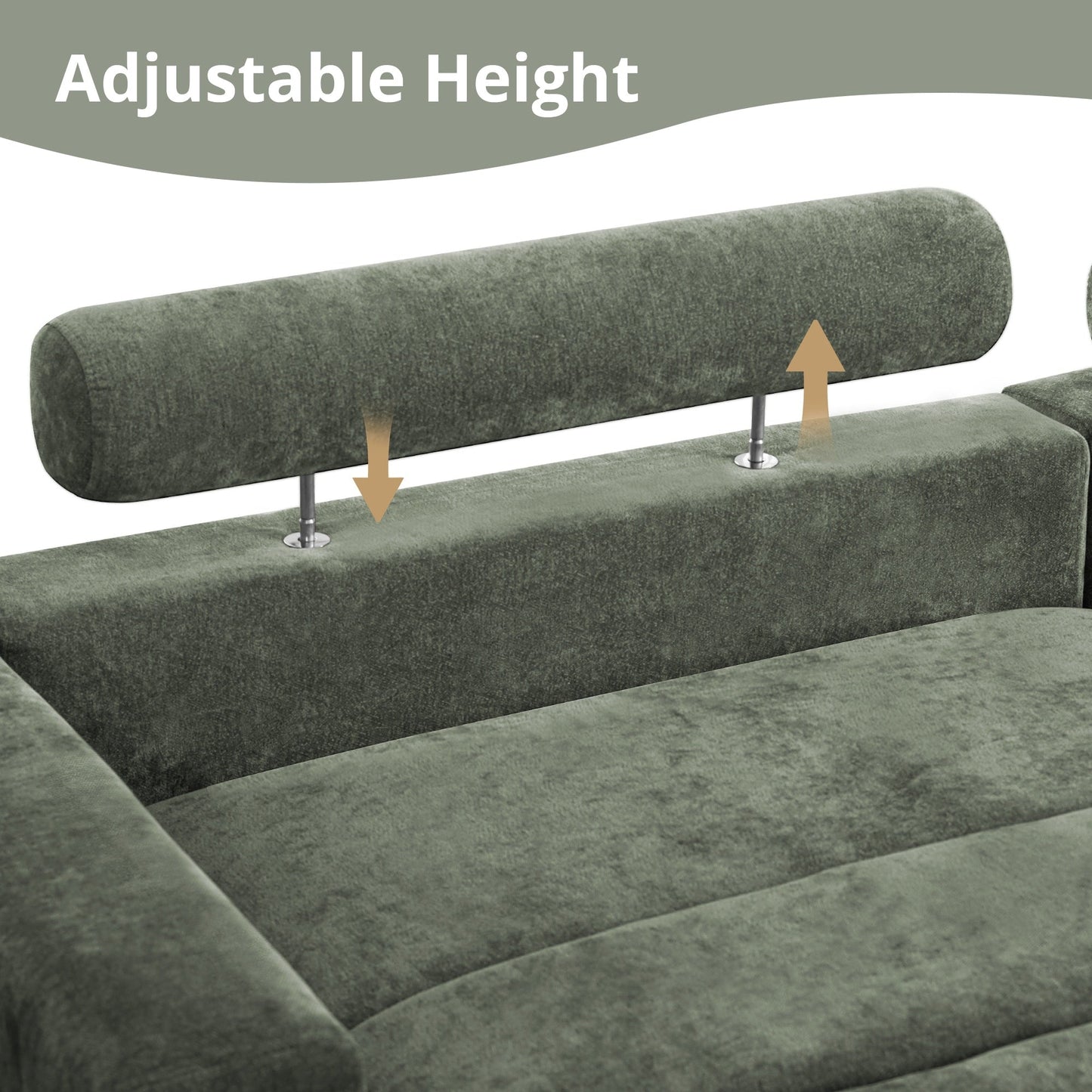 87-in Modern 3-Seater Upholstered Sofa Couch Chenille Design for Living Room