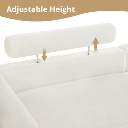 87-in Modern 3-Seater Upholstered Sofa Couch Chenille Design for Living Room