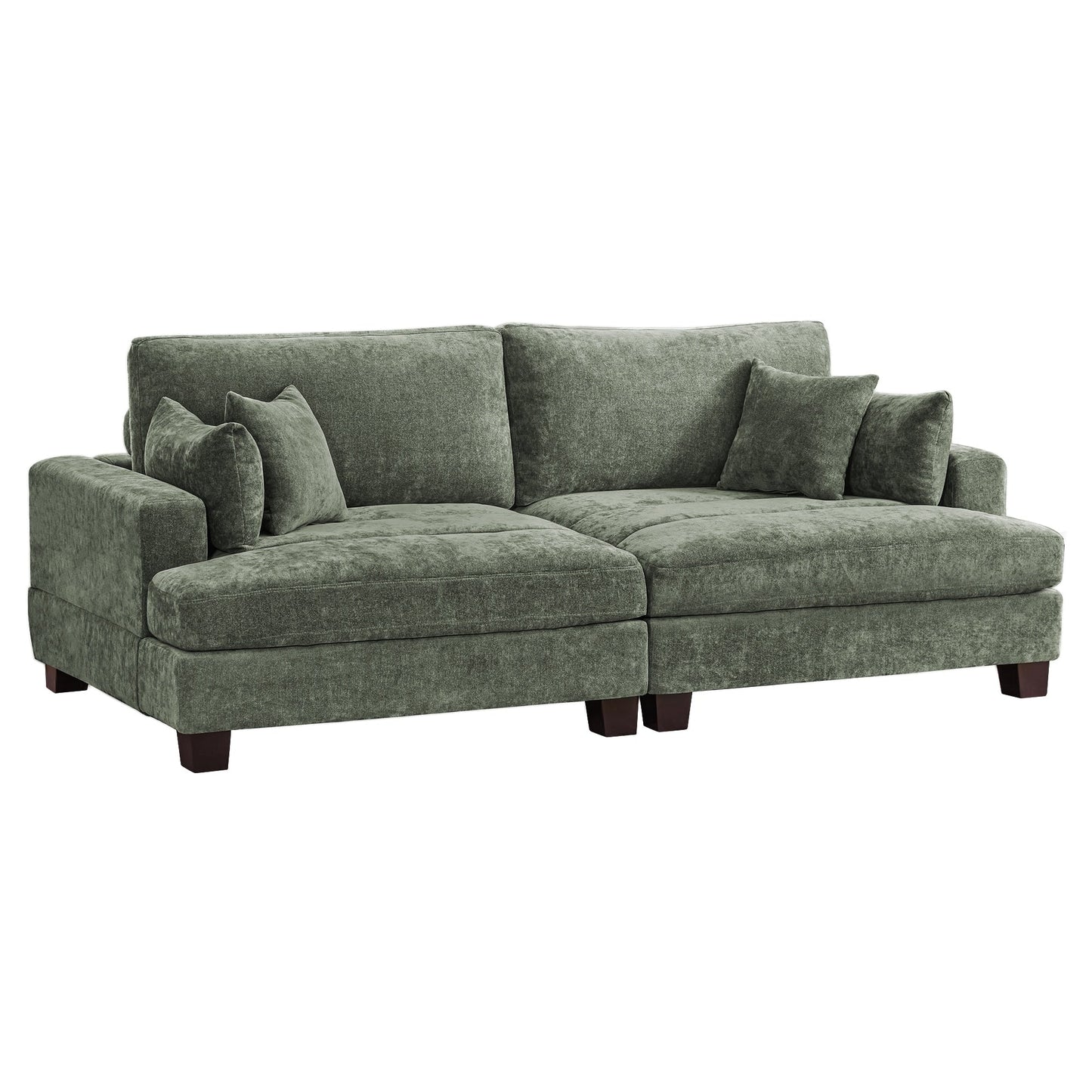 87-in Modern 3-Seater Upholstered Sofa Couch Chenille Design for Living Room