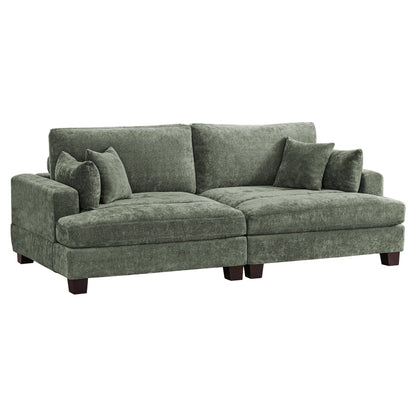 87-in Modern 3-Seater Upholstered Sofa Couch Chenille Design for Living Room
